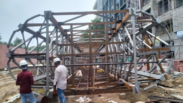 large steel framework structure